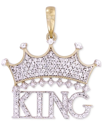 Men's Diamond King & Crown Pendant (1/3 ct. t.w.) in 10k Gold