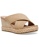 Dv Dolce Vita Women's Erial Crossband Raffia Wedge Sandals