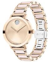 Movado Women's Swiss Bold Evolution 2.0 Blush Ceramic & Carnation Ion Plated Steel Bracelet Watch 34mm - Two