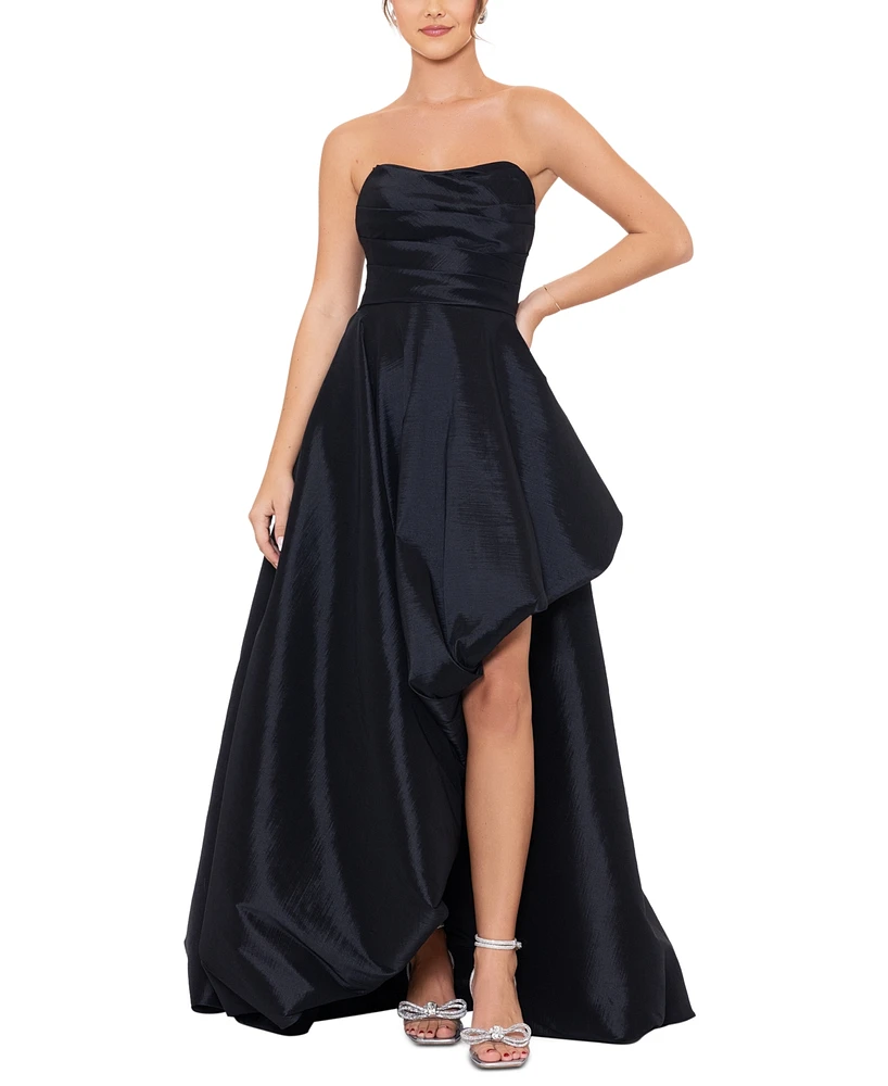 Blondie Nites Juniors' Strapless High-Low Gown