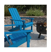 Ayala Piece Outdoor Leisure Set With Of Poly Resin Adirondack Chairs And Star Moon Iron Fire Pit