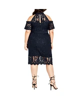 Plus Pippa Cold Shoulder Lace Dress