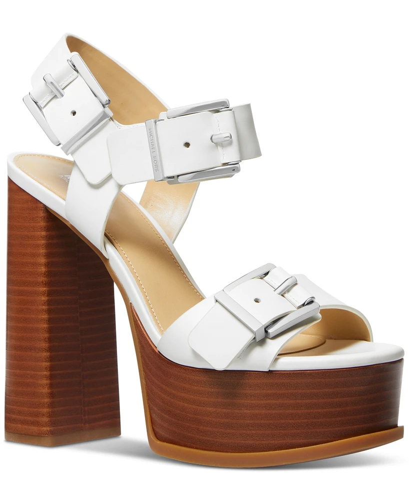 Michael Kors Women's Colby Triple-Buckled Platform Sandals