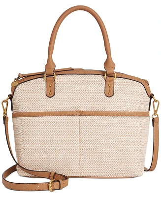 Style & Co Medium Straw Dome Satchel, Created for Macy's