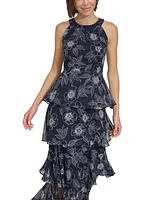 Tommy Hilfiger Women's Tiered Chiffon Maxi Dress