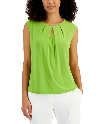 Kasper Petite Sleeveless Keyhole Top