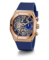 Guess Men's Analog Blue Silicone Watch 42mm