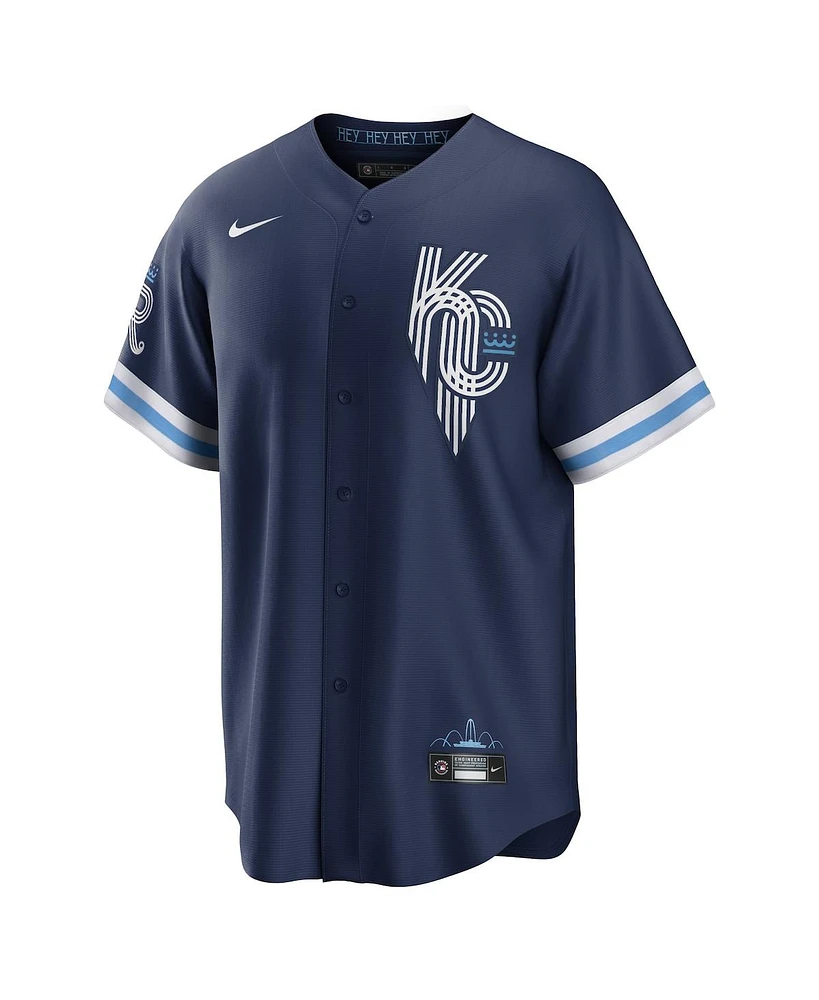 Men's Nike Salvador Perez Navy Kansas City Royals Connect Replica Player Jersey