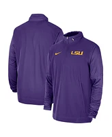 Men's Nike Purple Lsu Tigers 2023 Coach Half-Zip Hooded Jacket