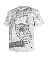 Men's Mitchell & Ness White Las Vegas Raiders Big and Tall Allover Print T-shirt