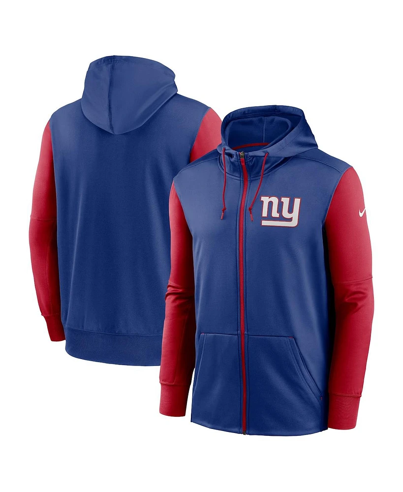 Men's Nike Royal New York Giants Performance Full-Zip Hoodie