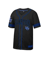 Men's Colosseum Black Hampton Pirates Free Spirited Mesh Button-Up Baseball Jersey