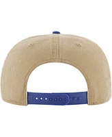 Men's '47 Brand Khaki, Royal Distressed Philadelphia 76ers Chilmark Captain Snapback Hat