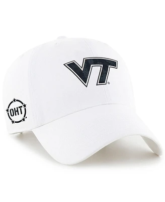 Men's '47 Brand White Virginia Tech Hokies Oht Military-Inspired Appreciation Clean Up Adjustable Hat