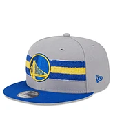 Men's New Era Gray Golden State Warriors Chenille Band 9FIFTY Snapback Hat