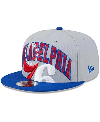 Men's New Era Gray, Royal Philadelphia 76ers Tip-Off Two-Tone 9FIFTY Snapback Hat