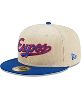 Men's New Era White Montreal Expos Cooperstown Collection Corduroy Classic 59FIFTY Fitted Hat