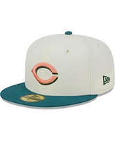 Men's New Era Cream Cincinnati Reds Chrome Evergreen 59FIFTY Fitted Hat