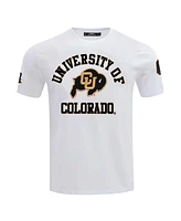Men's Pro Standard White Distressed Colorado Buffaloes Classic Stacked Logo T-shirt