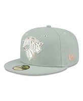 Men's New Era Green York Knicks Springtime Camo 59FIFTY Fitted Hat