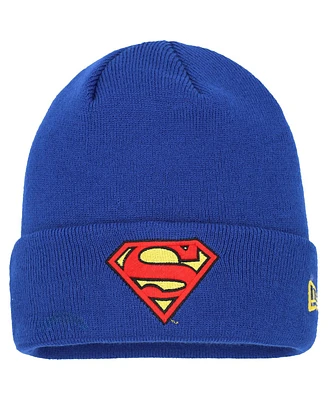 Men's and Women's New Era Blue Superman Cuffed Knit Hat