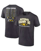Men's Fanatics Heather Charcoal Michigan Wolverines College Football Playoff 2023 National Champions Schedule T-shirt
