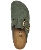 Birkenstock Women's Boston Big Buckle Nubuck Leather Clogs from Finish Line