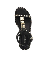 Nine West Women's Marcila Embellished Round Toe Casual Sandals