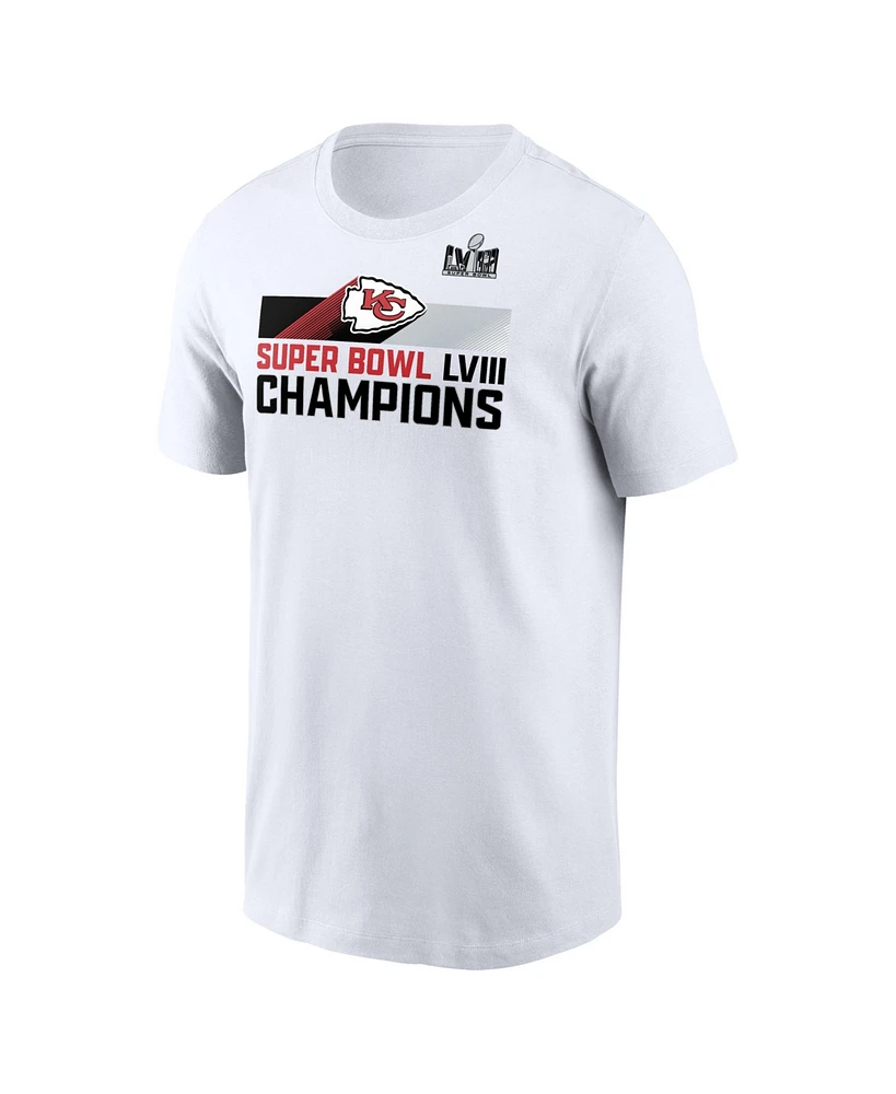 Men's Nike White Kansas City Chiefs Super Bowl Lviii Champions Roster T-shirt