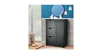 Bathroom Floor Cabinet Side Storage with 3 Drawers and 1 Cupboard