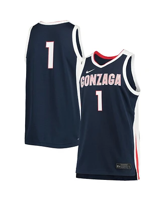 Men's Nike #1 Navy Gonzaga Bulldogs Replica Basketball Jersey