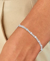 Cubic Zirconia Oval & Bezel Chain Link Bracelet