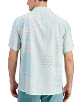 Club Room Men's Patchwork Geo-Print Resort Camp Shirt, Created for Macy's