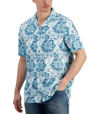 Club Room Men's Medallion-Print Camp-Collar Resort Shirt, Created for Macy's