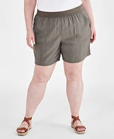 Style & Co Plus Mid Rise Pull-On Shorts, Created for Macy's