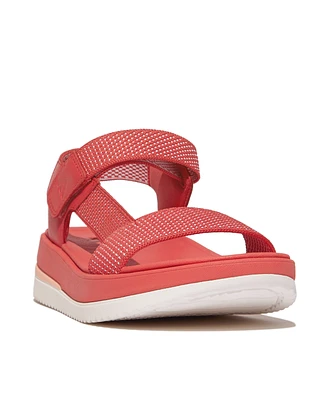 FitFlop Women's Surff Two-Tone Webbing or Leather Back-Strap Sandals