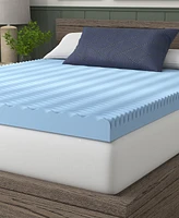 Vibe 4" Wave Convoluted Gel Memory Foam Mattress Topper