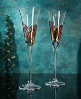 The Wine Savant Artisanal Hand Painted Champagne Flutes, Set of 2