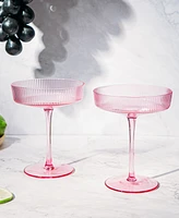 The Wine Savant Ribbed Coupe Cocktail Glasses, Set of 2