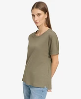 Andrew Marc Sport Women's High-Low Waffle-Knit Tee