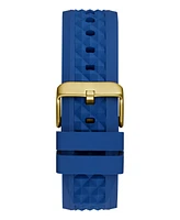 Men's Analog Blue Silicone Watch 44mm