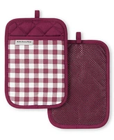 KitchenAid Gingham Pot Holder 2-Pack Set, 7" x 10"