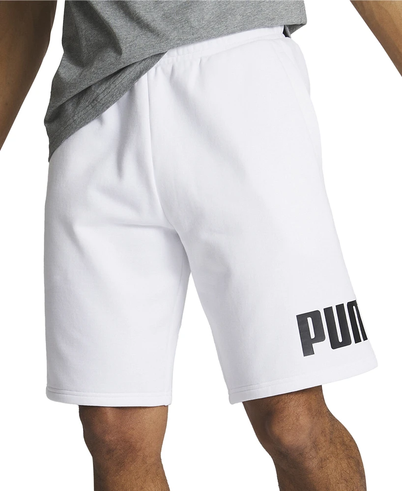 Puma Men's Regular-Fit Big Logo-Print Fleece 10" Shorts