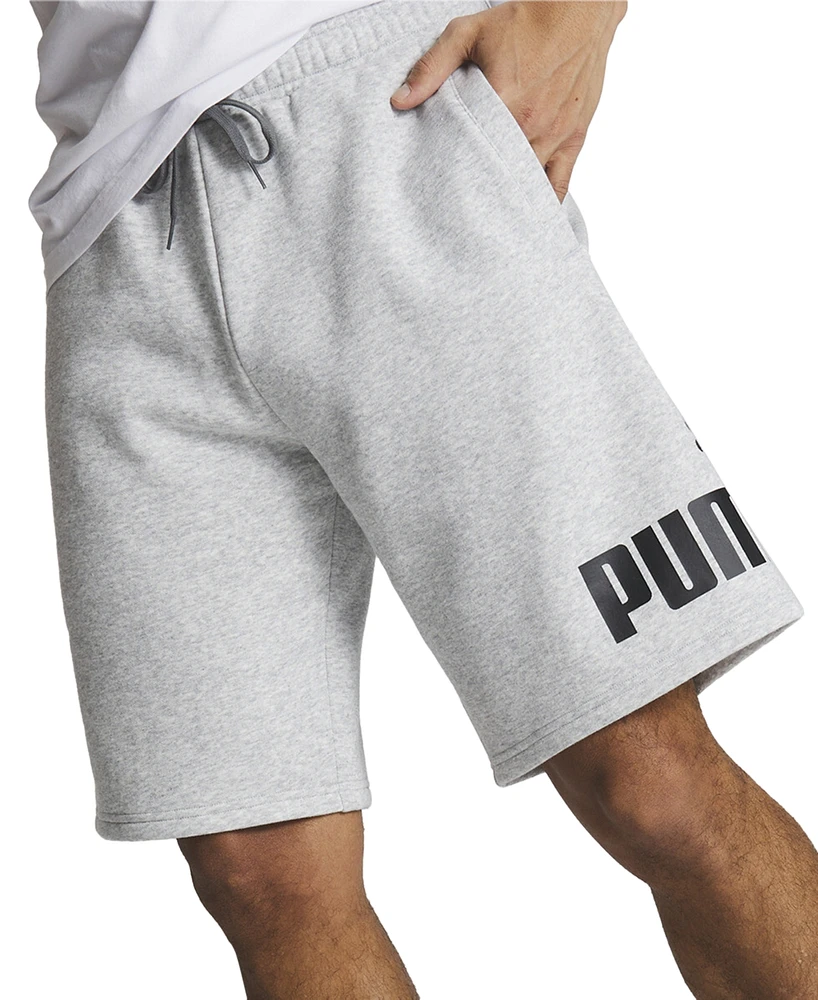 Puma Men's Regular-Fit Big Logo-Print Fleece 10" Shorts