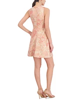 Vince Camuto Women's Jacquard Fit & Flare Halter Dress