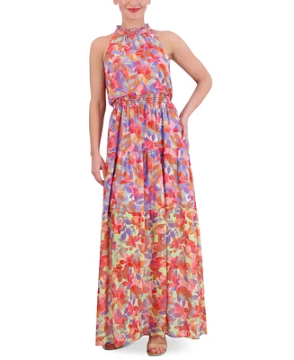 Vince Camuto Women's Printed Halter Maxi Dress