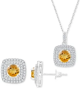 2-Pc. Set Citrine (2-5/8 ct. t.w.) & Lab