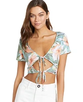 Volcom Juniors' Had Me At Aloha Cutout Crop Top