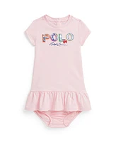 Polo Ralph Lauren Baby Girls Tropical-Logo Cotton T Shirt Dress