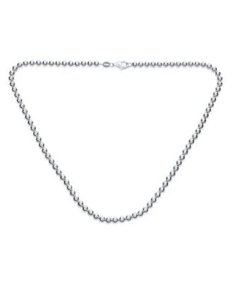 Bling Jewelry Dainty Sterling Silver Petite 4mm Round Bead Station Ball Necklace For Women Shinny 18 Inch